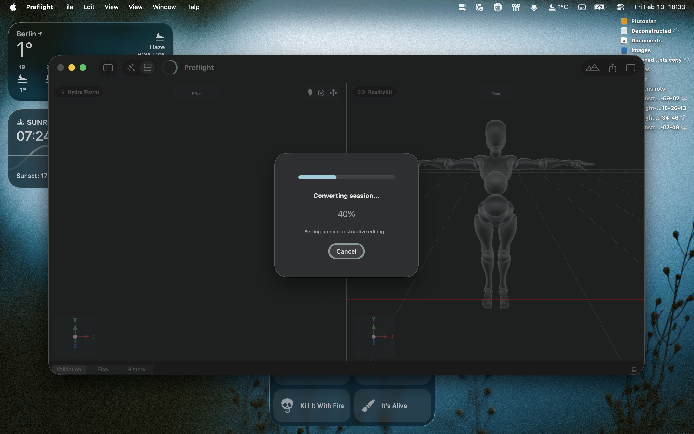 Session layer conversion workflow